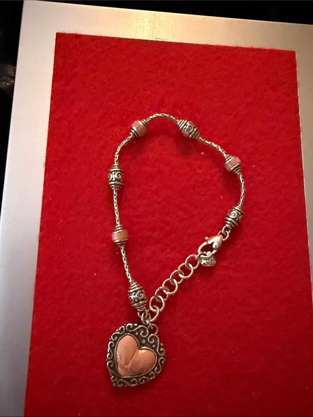 Brighton Park Ave Reversible Pink Heart Filigree Bracelet